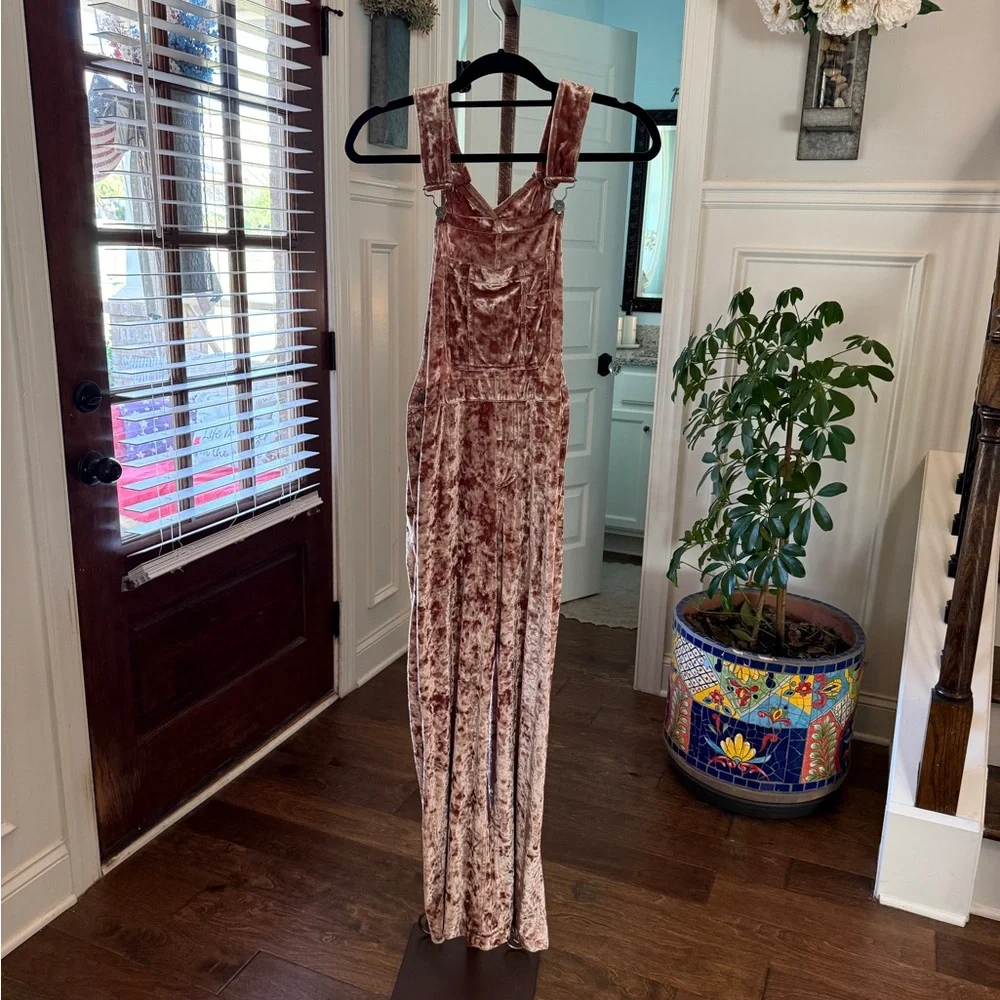 BDG NWOT Velvet Rose Colored Overalls - Picture 2 of 7